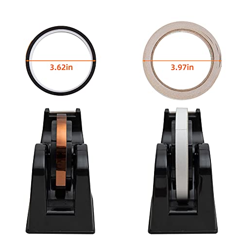 Desktop Tape Dispenser Adhesive Roll Holder (Fits 1" & 3" Core) with Weighted Nonskid Base Black image 8