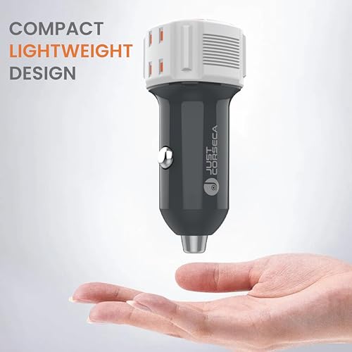Image of JUST CORSECA SSPEED | PD20W Car Charger for Lightning-Fast Charging. | USB & Type-C Ports with 1M Type -C to Type-C Cable | Portable Design (Black)
