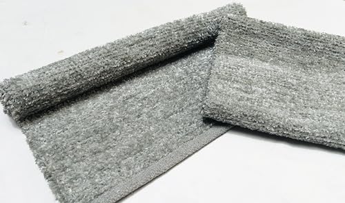 Image of House2Home Feather Cotton Blend Door Mat | 2Pc. Combo | 50x80cm | Side Binding - Available in 8 Colors (Cloud Gray)