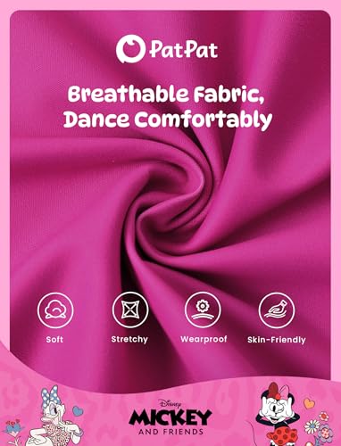 Image of Disney Frozen Elsa Princess Stitch Minnie Girls Ballet Leotards Ruffle Sleeve Shiny Leotard Dance Dress Ballerina Outfit 2-9Y