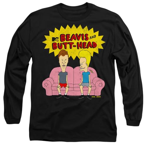 Beavis and Butthead Couch Logo t-shirt manches longues homme coton vintage