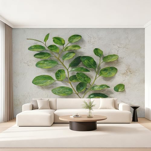 Fresque murale intissée haut de gamme eucalyptus vert format XXL 500x350cm - 5