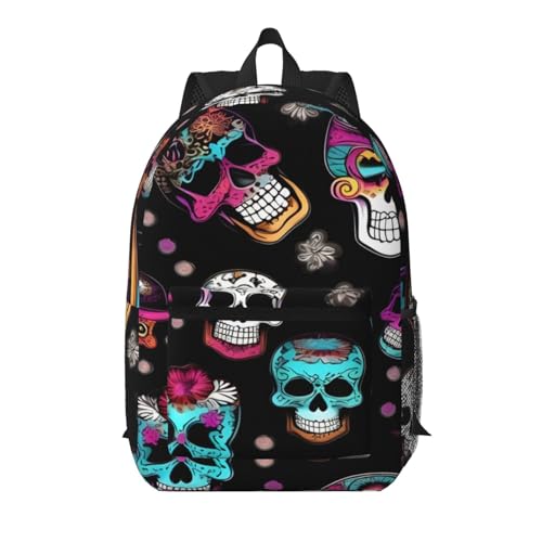 Sac à dos de voyage Sugar and Skulls portable pour trajets quotidiens