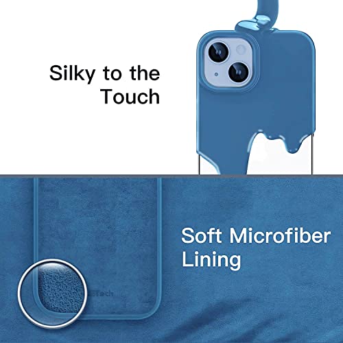 Image of NAFS Silicone Case Compatible with iPhone 14 | Camera Protect Microfiber Lining Cover | Case Cover for iPhone 14 (Blue)