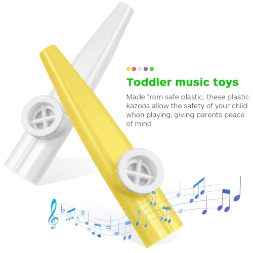 Supvox 20 Stück Kazoo Set aus Kunststoff, 5 Farben - Musikinstrument für Kinder, Orff-Instrumente & Anfänger, Ideal als Partyspielzeug und Geschenk