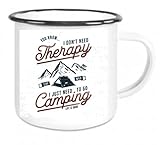 Bedruckte Emaille-Tasse mit Motiv - das perfekte Geschenk für Camper und Camperinnen Wanderer oder Kletterer sowie Angler