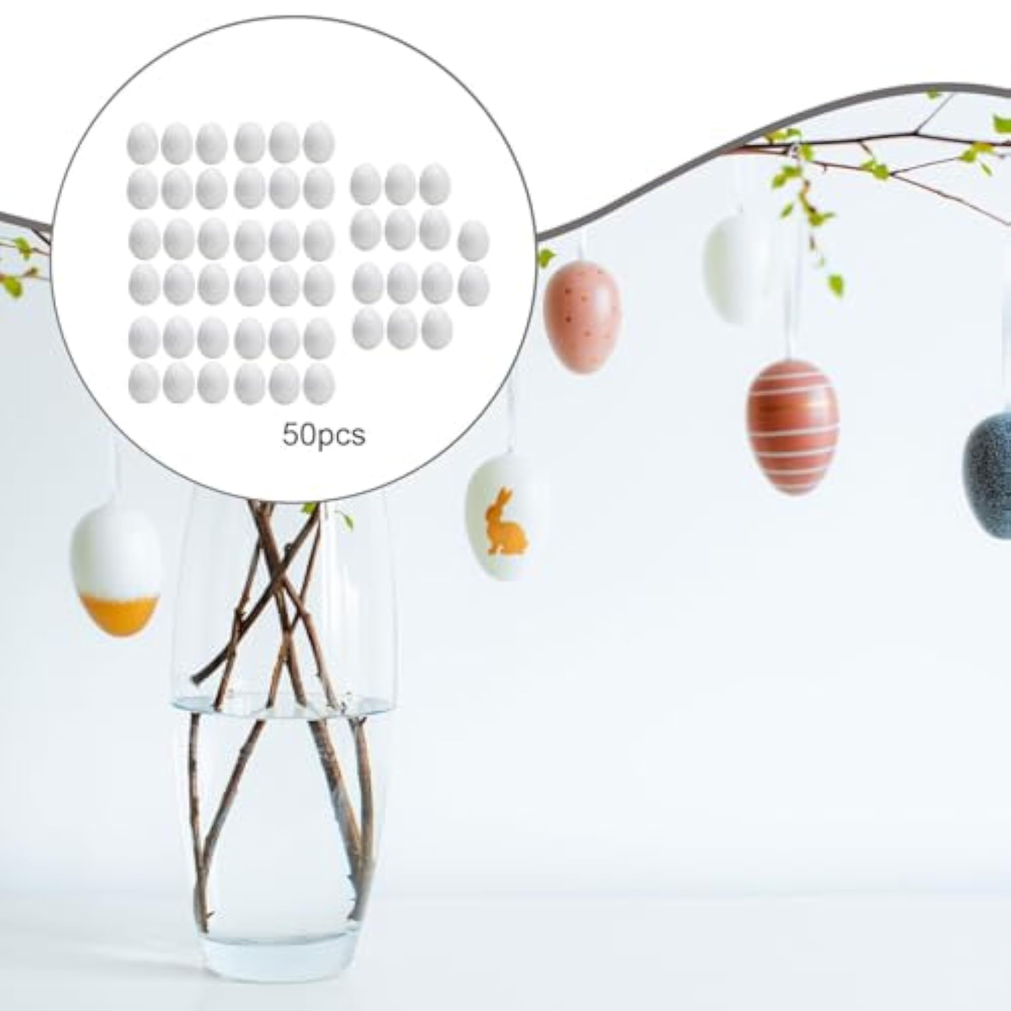 50x Premium Faux Easter Eggs for Home Painting Projects