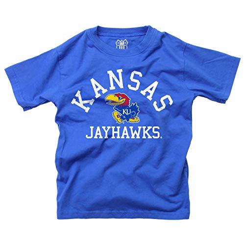 Wes and Willy NCAA Kids S/S Organic Cotton Tee Shirt Kansas Jayhawks S Blue Moon