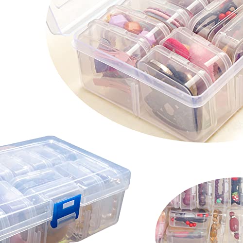 Image of Letken 13 Pieces Small Plastic Craft 0rganizers and Storage, Transparent Box with Hinged Lid for Storage of Jewelry, Diamonds, DIY Art Craft Accessory