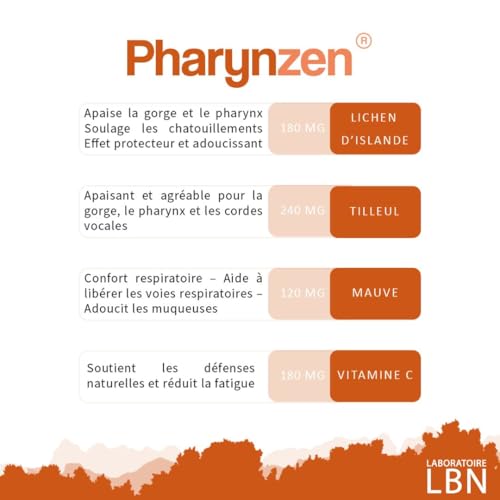 Laboratoire LBN - PHARYNZEN | Pharynx, bolus pharyngé, boule dans la gorge | 36 pastilles – vue 5