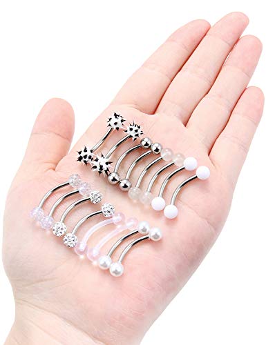Jenxnjsjo 14G Snake Frog Eyes Piercing Jewelry Tongue for Women Men 14mm 9/16in Bars Extra Long Belly Naval Button Rings Snake Bite Curved Barbells Surgical Stainless Steel2