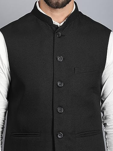 Image of Ethluxis Men's Designer Solid Nehru Jacket /Waist Coat /Bandhgala