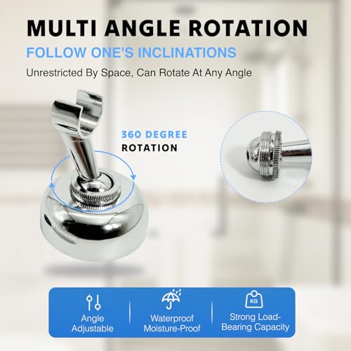 Verstellbare Duschkopfhalterung aus Messing, Universal Handbrause Halter mit 360 Grad Kugelgelenk, Elegante Verchromte Oberfläche, Robust und Rostfrei für Badezimmer