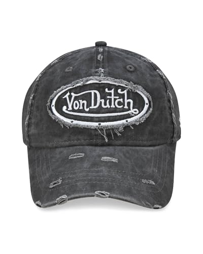 Image of Von Dutch Men & Womens Baseball Caps - Breathable Adjustable Snapback Soft Cotton Canvas Curved Brim Vintage Hat