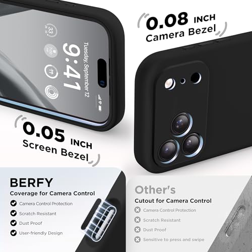 Coque iPhone 17 Pro Max BERFY avec MagSafe silicone noir protection intégrale