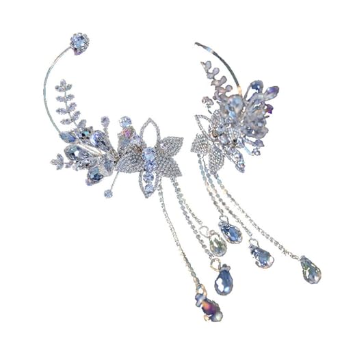 Clip d'oreille de mariée pétale en zircon pour un mariage féerique et chic