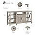 Bush Furniture Key West Tall Stand for 65 Inch TV, Farmhouse Entertainment Center with Storage, Washed Gray