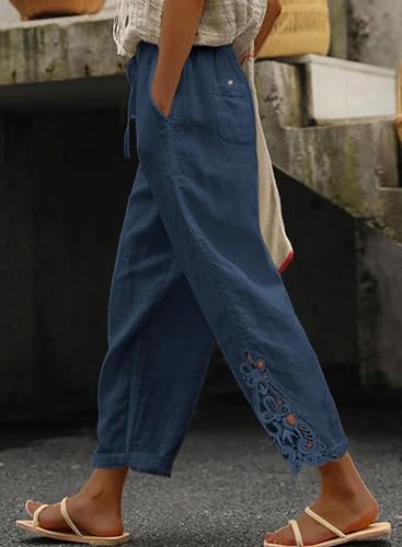 Image of Women Fashion 2026 Casual Elastic Waist Pants with Pockets