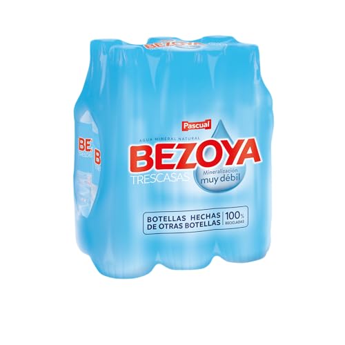 Bezoya - Agua Mineral Natural - 6 x 1L - Sin Gas - Botella Reciclada - Mineralización Muy Débil