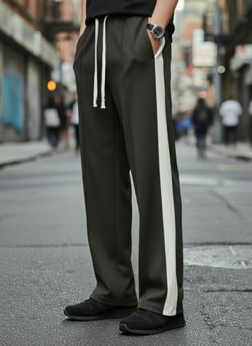 Image of Mack Jonney Men's Striped Track Pants | Side Stripe Design | Regular Fit | Casual & Athleisure Wear |Pack of 1-MMJ-27