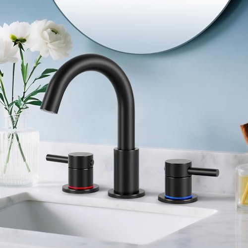 IUERASD Matte Black Widespread Faucet