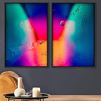 2 Piece Framed Canvas Wall Art Surface Fluids Canvas Prints Home Artwork Decoration for Living Room,Bedroom - 16