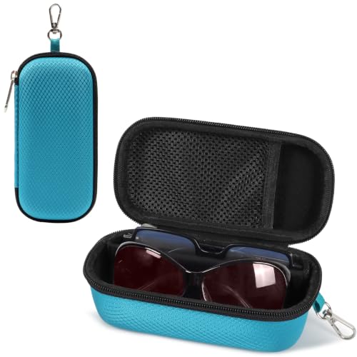 Image of Bukere Double Eyeglasses Case with Adjustable Slots, EVA Hard-shell Travel Dual Glasses Sunglasses Organizer for Men Women