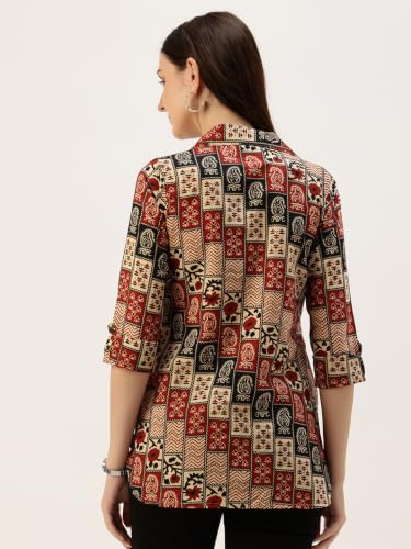 Image of feranoid Classic Collared Cotton Shirt with 3 /4 Sleeve for a Timeless Casual Look