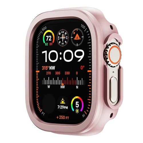 Coque de protection en métal pour iWatch Ultra 2 Apple Watch 49mm TPU antichoc rose