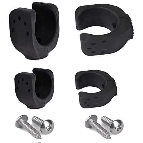 Pmsanzay 4/PK (2 Big/Fit 1.18inch-1.7inch, 2 Small/Fit 0.78inch-1.1inch), Boat Ladder Stowing/Boat Hook Storage Clips, Ladder Paddle Holder Clips, Pole Light Clips, Black Rubber
