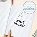 Rosmonde 5 Pack Composition Notebook Wide Ruled, 200 Pages (100 Sheets), 9-3/4x7-1/2, Notebooks for Work, Back to School Supplies, Hard Cover Composition Books, Notebooks for Women, Colors May Repeat