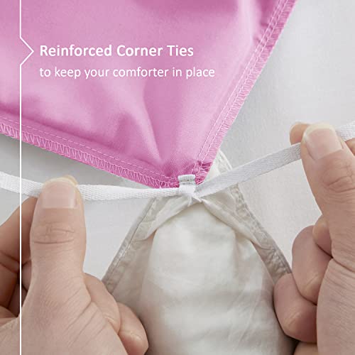 Nestl Light Pink Duvet Cover Queen Size - Soft Queen Duvet Cover Set, 3 Piece Double Brushed Queen Size Duvet Covers With Button Closure, 1 Duvet Cover 90X90 Inches And 2 Pillow Shams #TOP4