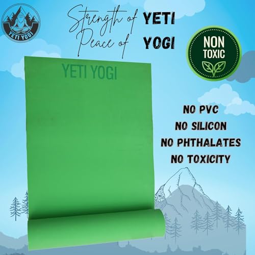 Image of EVA Yoga Mat Anti Slip Cushioned | Exercise Gym Pilates Workout Mat Durable | Unisex Home Fitness Training Green 4mm