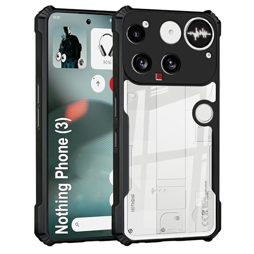 Image of Zapcase Back Case Cover for Nothing Phone 3| Compatible for Nothing Phone 3 Back Cover | Clear Case with Camera Protection | (TPU + PC | Matte Black)