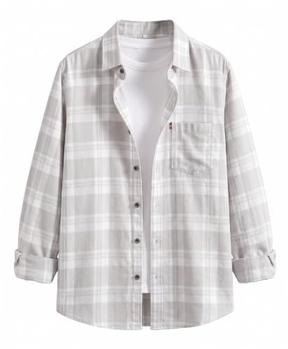 Image of Afflatus Men's Cotton Blend Slim Fit Checks Shirt | Full Sleeves Stylish Men Shirt | Regular Collar | Casual Shirts for Men