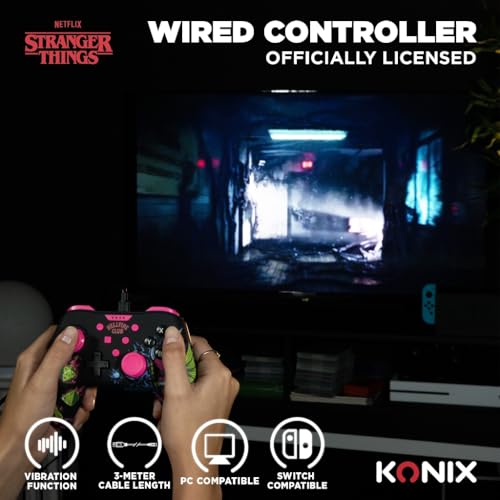 Mando Switch Stranger Things Konix soluciona la batería baja con su cable de 3 metros 4