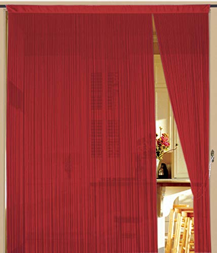 Kaikoon Rideau à Fils Rouge 150 cm x 300 cm dans B1 difficilement Inflammable