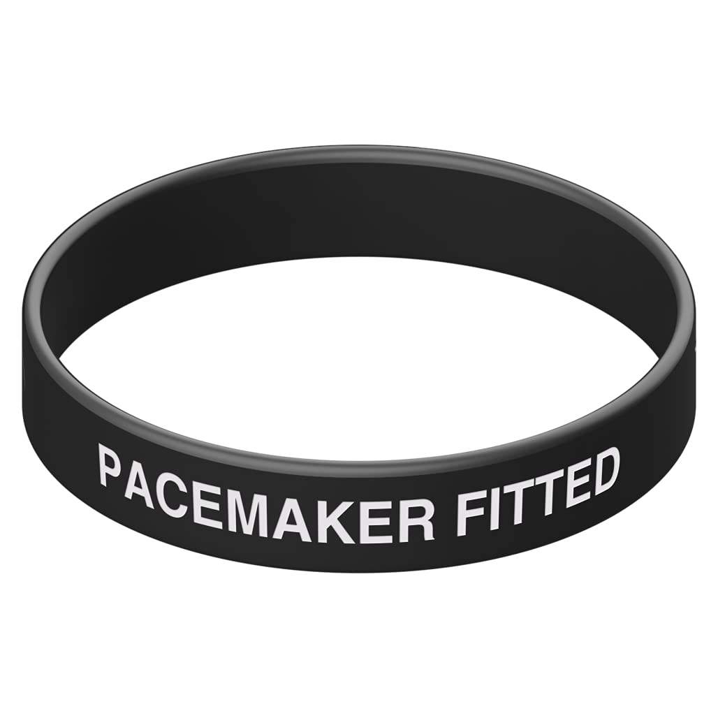 Pacemaker Fitted Silicone Wristband (20.2cm, Black)