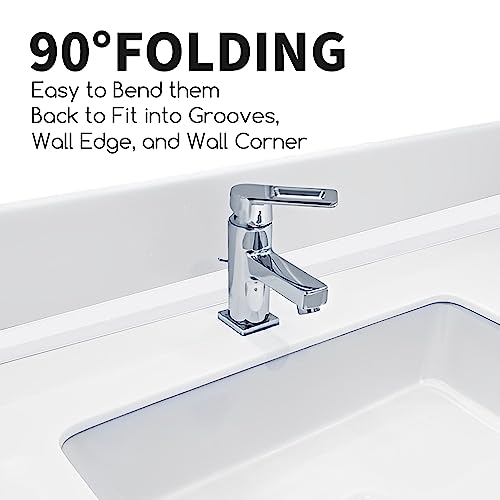 Image of 3 Rolls 10.5 Feet Caulk Tape Toilet Caulking Strip Self Adhesive Bathroom Sealing Peel and Stick Caulk Strip for Bathtub, 1.5 Inches (White)