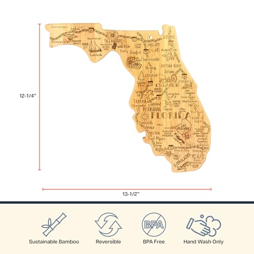 Tabla de cortar forma de Florida en bambú miniatura 4