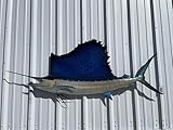 71 Inch Sailfish Half Mount – Fiberglass Wall Replica for Indoor or Outdoor Coastal Decor