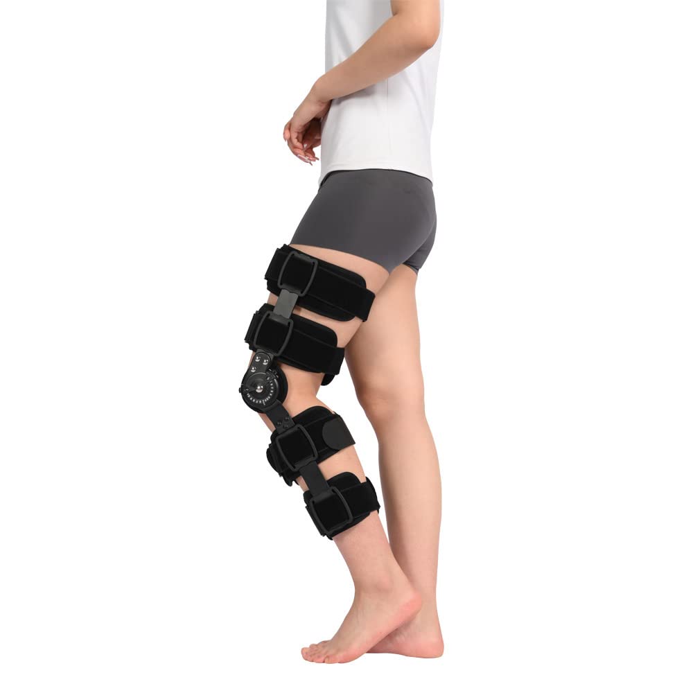 Ginocchiera incernierata ROM, stabilizzatore di supporto ortopedico, stabilizzatore per gambe regolabile, staffa di fissaggio dell'articolazione del ginocchio per il recupero post-operatorio