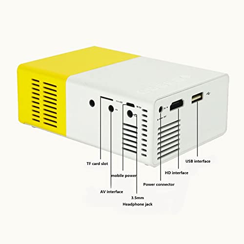 Petit projecteur jaune portable HD 1080p pour projeter sur le mur