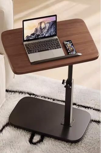 Mesita de noche de altura ajustable y escritorio rodante, mesa auxiliar resistente para espacios pequeños, perfecta para estudio, lectura, oficina en casa y dormitorio