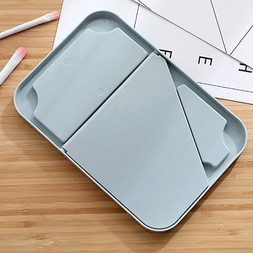 SwissHome Makeup Mirror Fashion Mirror Portable Folding Vanity Mirror, Countertop, Large Mirror Surface Table Vanity Mirror,8 in Portable Folding Travel Mirror Adjustable Simple Makeup Mirror (Blue) 4