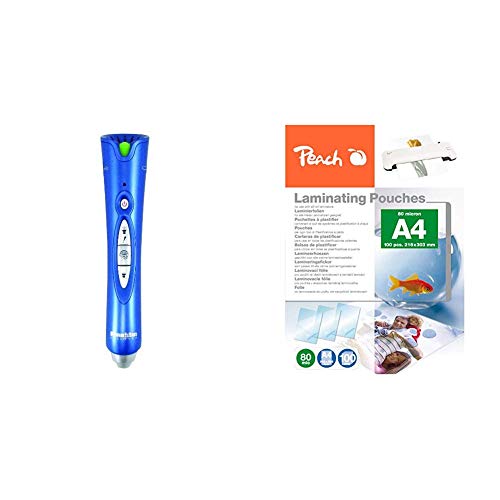 Franklin Electronics DRP-5100 Audio-Digitaler Vorlesestift mit neuer Software - AnyBook Case & Peach PP580-02 Laminierfolien, DIN A4, 80 mikron, 100 Stück