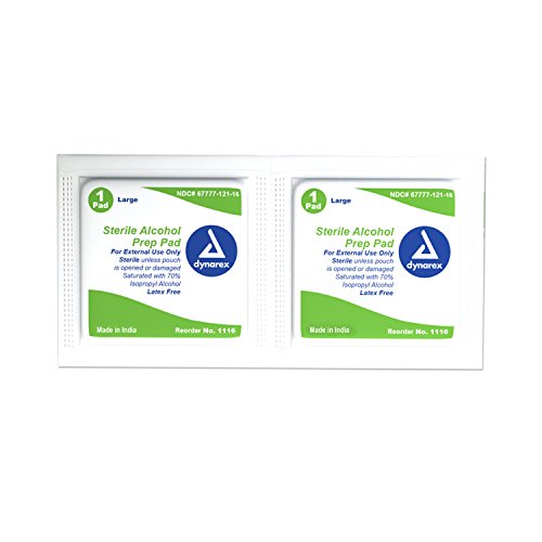 Dynarex 1116 Dynarex Sterile Alcohol Prep Pad - 1,000 ct - Large