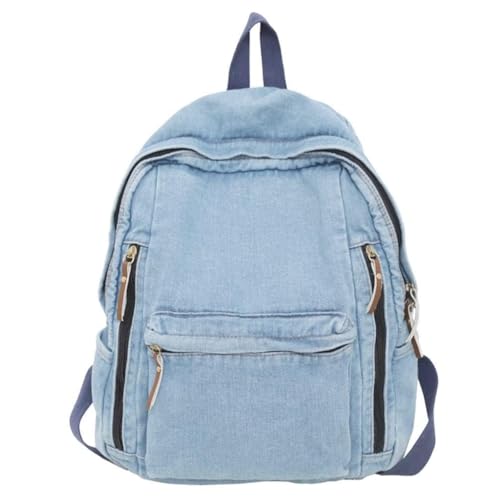 Image of MaxxCloud Vintage Denim Laptop Backpack Casual Canvas Daypack Handbag Purse Lightweight Rucksack Shoulder Bag