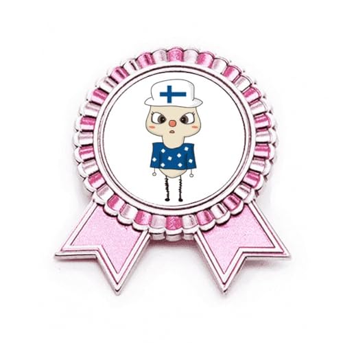 Broche drapeau Finlande lac UE rose en métal M pour vos réunions et voyages