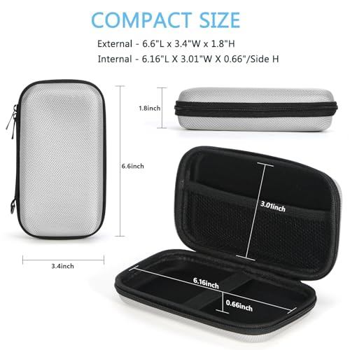 Image of Small Tech Zipper Bag Organizer, Silver Shockproof EVA Carrying Case